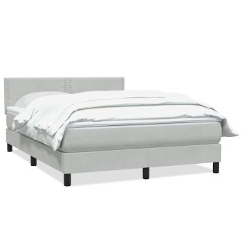 Boxspringbett mit Matratze Hellgrau 140x210 cm Samt