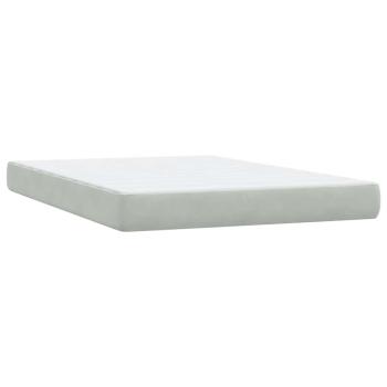 Boxspringbett mit Matratze Hellgrau 140x210 cm Samt