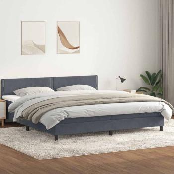 ARDEBO.de - Boxspringbett mit Matratze Dunkelgrau 180x210 cm Samt