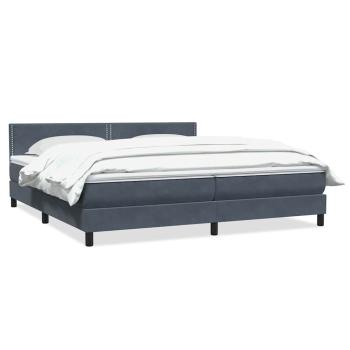 Boxspringbett mit Matratze Dunkelgrau 180x210 cm Samt