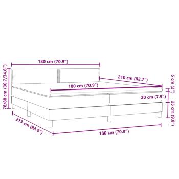 Boxspringbett mit Matratze Dunkelgrau 180x210 cm Samt