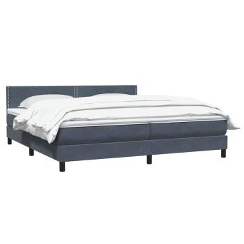 Boxspringbett mit Matratze Dunkelgrau 180x210 cm Samt