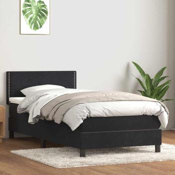 ARDEBO.de - Boxspringbett mit Matratze Schwarz 80x220 cm Samt