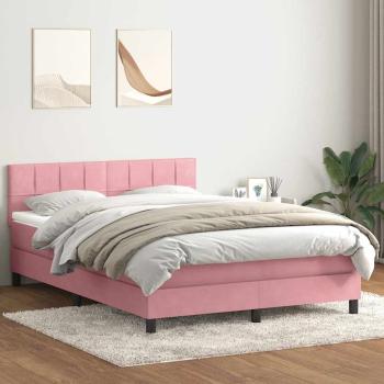 ARDEBO.de - Boxspringbett mit Matratze Rosa 160x210 cm Samt