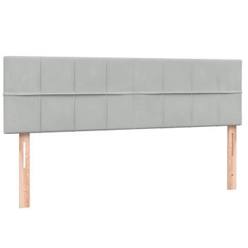 Boxspringbett mit Matratze Hellgrau 160x210 cm Samt