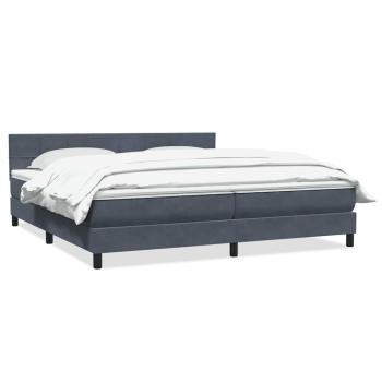 Boxspringbett mit Matratze Dunkelgrau 180x210 cm Samt