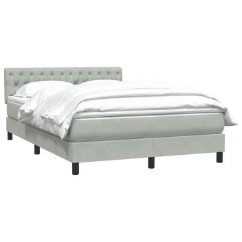 Boxspringbett mit Matratze Hellgrau 160x220 cm Samt