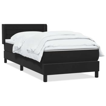 Boxspringbett mit Matratze Schwarz 90x220 cm Samt