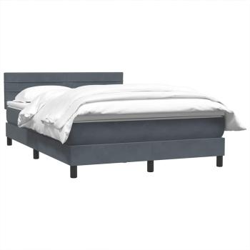 ARDEBO.de - Boxspringbett mit Matratze Dunkelgrau 140x210 cm Samt