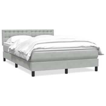 Boxspringbett mit Matratze Hellgrau 140x210 cm Samt