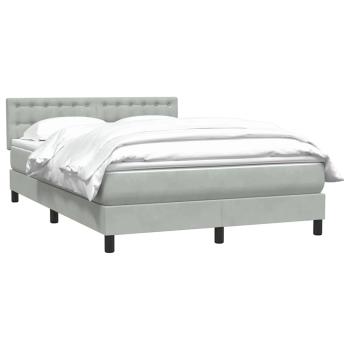 Boxspringbett mit Matratze Hellgrau 140x210 cm Samt