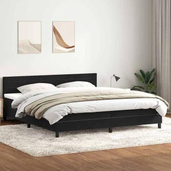 ARDEBO.de - Boxspringbett mit Matratze Schwarz 180x210 cm Samt