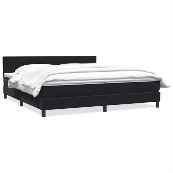 Boxspringbett mit Matratze Schwarz 180x210 cm Samt