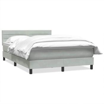 Boxspringbett mit Matratze Hellgrau 160x220 cm Samt