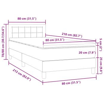 Boxspringbett mit Matratze Dunkelgrau 80x210 cm Samt