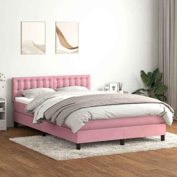 ARDEBO.de - Boxspringbett mit Matratze Rosa 140x210 cm Samt