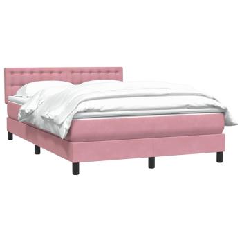 Boxspringbett mit Matratze Rosa 140x210 cm Samt