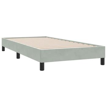 Boxspringbett mit Matratze Hellgrau 80x210 cm Samt