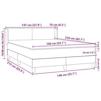 Boxspringbett mit Matratze Hellgrau 140x210 cm Samt