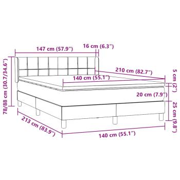 Boxspringbett mit Matratze Rosa 140x210 cm Samt
