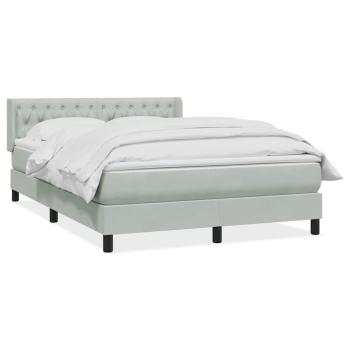 Boxspringbett mit Matratze Hellgrau 160x210 cm Samt