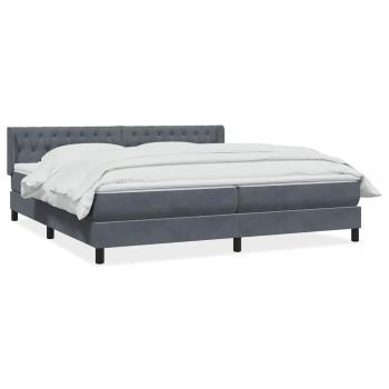 Boxspringbett mit Matratze Dunkelgrau 180x210 cm Samt