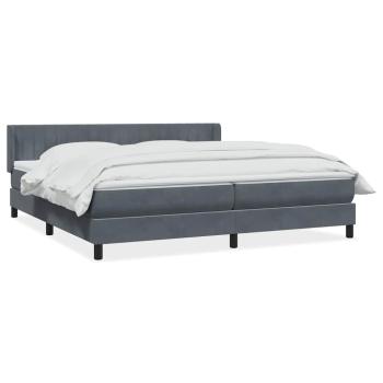 Boxspringbett mit Matratze Dunkelgrau 180x210 cm Samt