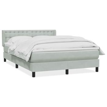 Boxspringbett mit Matratze Hellgrau 160x210 cm Samt