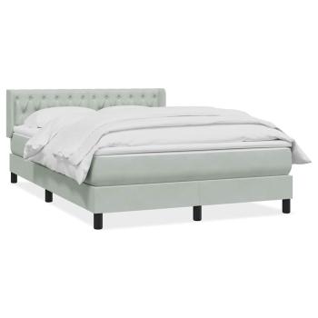 Boxspringbett mit Matratze Hellgrau 160x220 cm Samt