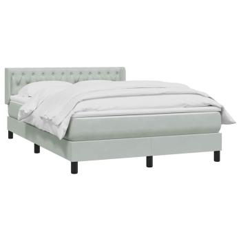Boxspringbett mit Matratze Hellgrau 160x220 cm Samt