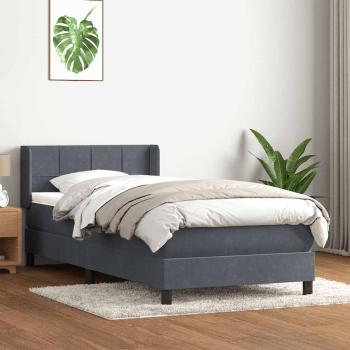 ARDEBO.de - Boxspringbett mit Matratze Dunkelgrau 90x210 cm Samt