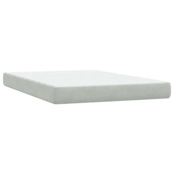Boxspringbett mit Matratze Hellgrau 140x210 cm Samt