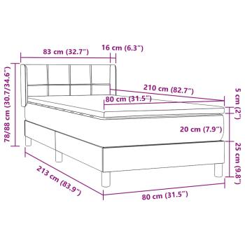 Boxspringbett mit Matratze Rosa 80x210 cm Samt