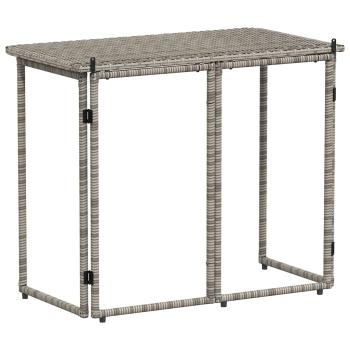 Gartentisch Klappbar Grau 90x51x75 cm Poly Rattan
