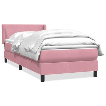Boxspringbett mit Matratze Rosa 80x220 cm Samt