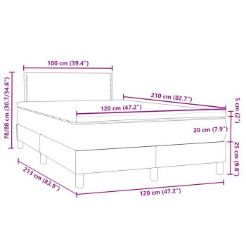 Boxspringbett mit Matratze Dunkelgrau 120x210 cm Samt