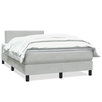 Boxspringbett mit Matratze Hellgrau 120x220 cm Samt