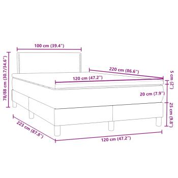 Boxspringbett mit Matratze Hellgrau 120x220 cm Samt