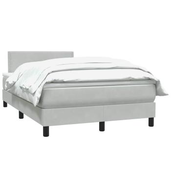Boxspringbett mit Matratze Hellgrau 120x220 cm Samt
