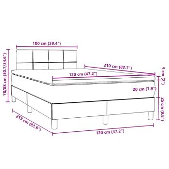 Boxspringbett mit Matratze Dunkelblau 120x210 cm Samt