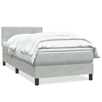 Boxspringbett mit Matratze Hellgrau 90x220 cm Samt