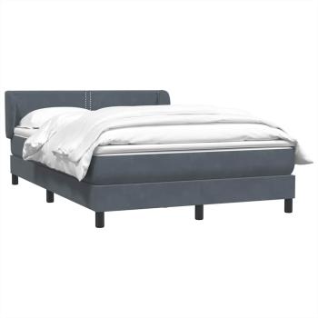 Boxspringbett mit Matratze Dunkelgrau 140x220 cm Samt