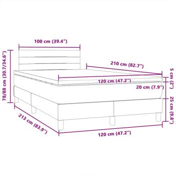 Boxspringbett mit Matratze Dunkelgrau 120x210 cm Samt