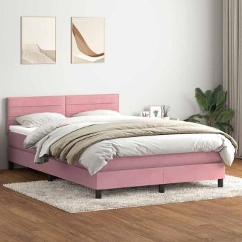 ARDEBO.de - Boxspringbett mit Matratze Rosa 160x210 cm Samt