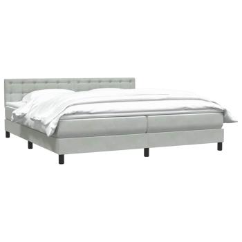 Boxspringbett mit Matratze Hellgrau 180x210 cm Samt