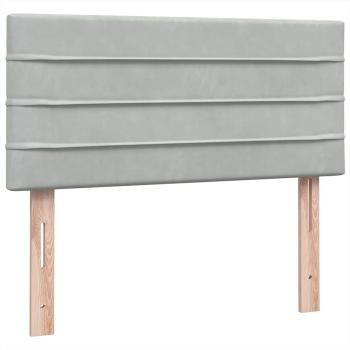 Boxspringbett mit Matratze Hellgrau 90x220 cm Samt