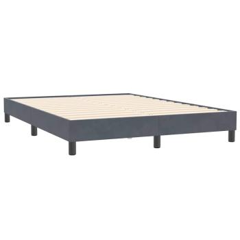 Boxspringbett mit Matratze Dunkelgrau 140x210 cm Samt