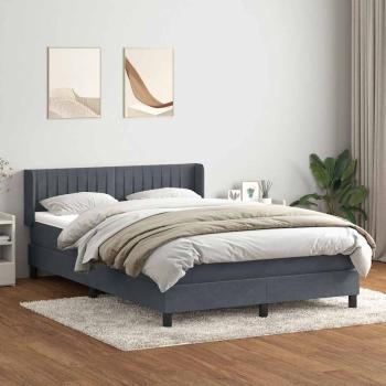 ARDEBO.de - Boxspringbett mit Matratze Dunkelgrau 140x210 cm Samt