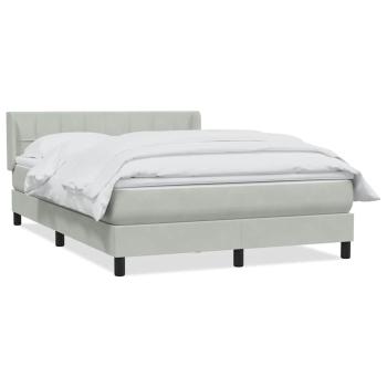 Boxspringbett mit Matratze Hellgrau 160x220 cm Samt