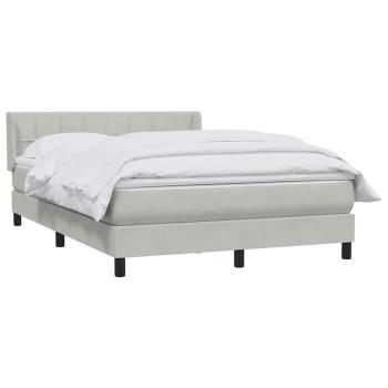 Boxspringbett mit Matratze Hellgrau 160x220 cm Samt